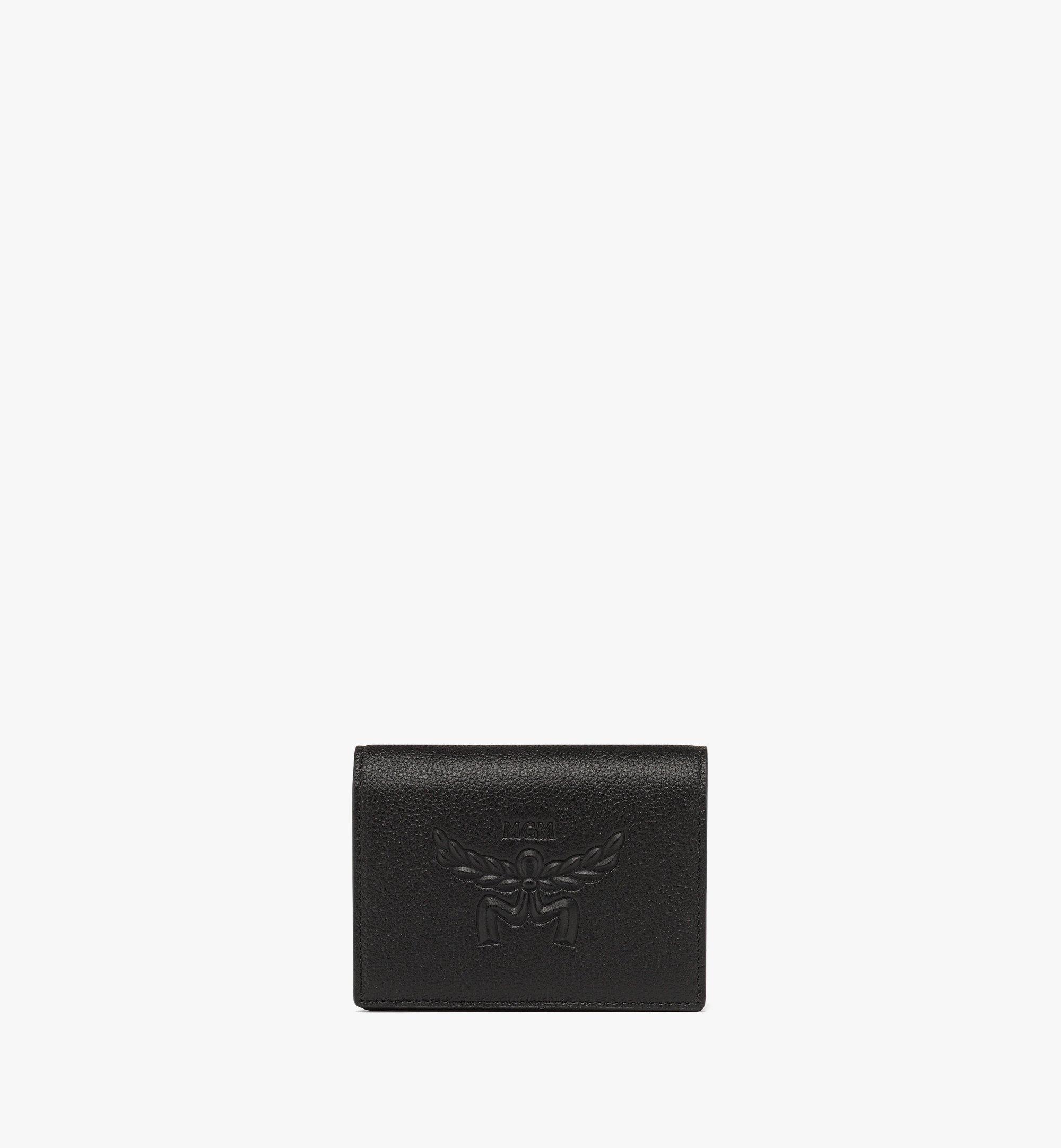 Himmel Snap Wallet in Embossed Logo Leather 1